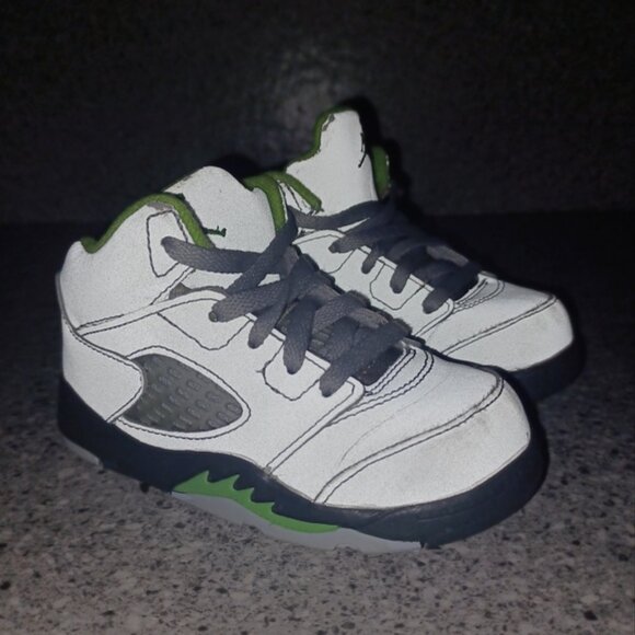 Nike Air Jordan 5 Retro Gray Toddler Reflective Sneakers Size 7C Shoes - Picture 2 of 7